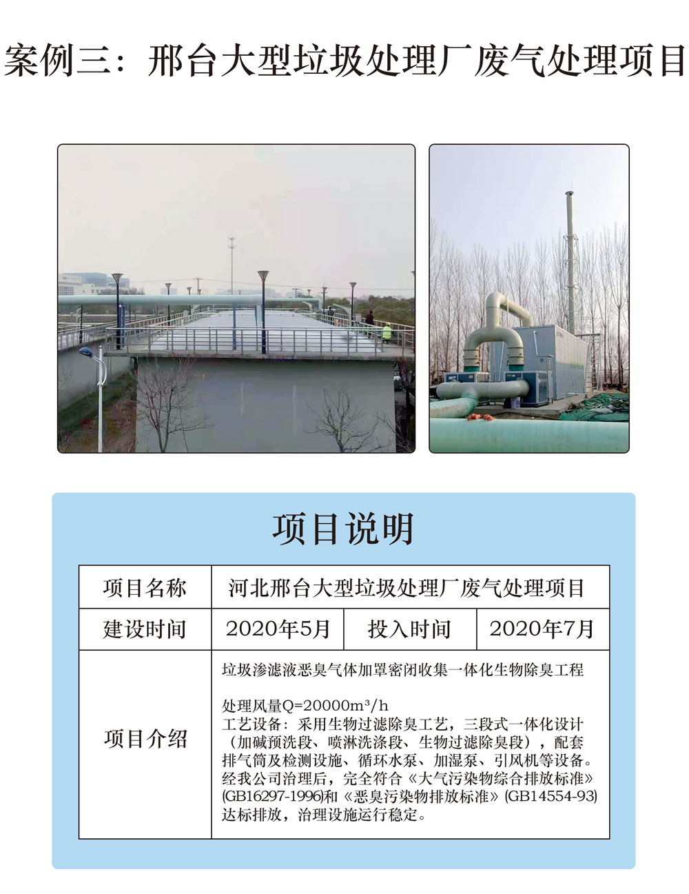 邢台大型垃圾处理厂废气处理
